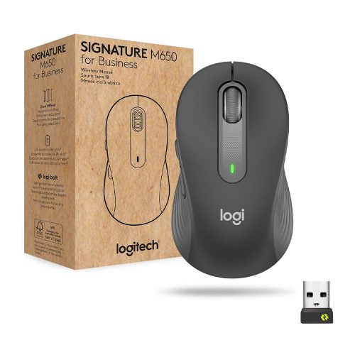 Logitech Signature M650 közepes for Business vezeték nélküli USB  egér grafitszürke (910-006274)