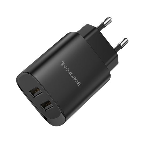 BOROFONE BN2 SUPER HÁLÓZATI TÖLTŐ - 2XUSB - 2.1A Fekete