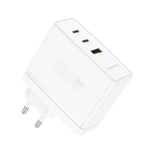 BOROFONE BN11 IMPERIAL FALI TÖLTŐ - USB + 2XTYPE C - QC 3.0 PD 100W FEHÉR