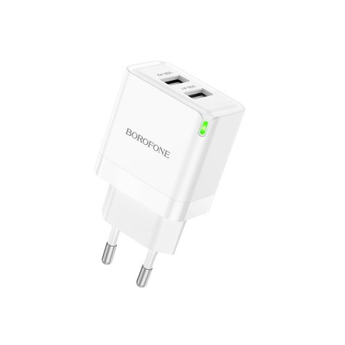 BOROFONE BN15 HÁLÓZATI TÖLTŐ - 2XUSB - 2.1A FEHÉR