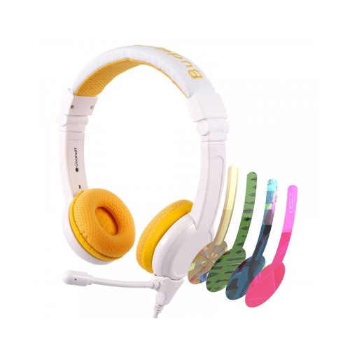 BuddyPhones School+ sztereó headset sárga-fehér (BP-SCHOOLP-YELLOW)