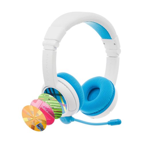 BuddyPhones School+ sztereó Bluetooth headset kék-fehér (BT-BP-SCHOOLP-BLUE)