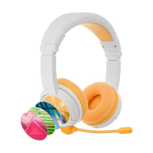 BuddyPhones School+ sztereó Bluetooth headset sárga-fehér (BT-BP-SCHOOLP-YELLOW)