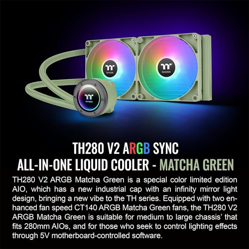 Thermaltake TH280 V2 ARGB Matcha Green Edition univerzális vízhűtés zöld (CL-W375-PL14MG-A)