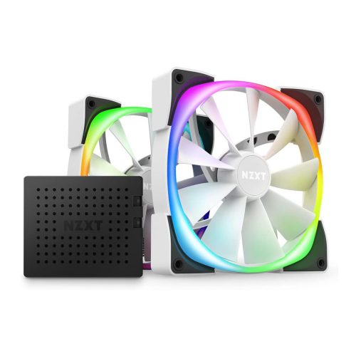 NZXT Aer RGB 2 140mm Twin ventilátor kezdőcsomag fehér-fekete (HF-2814C-DW)