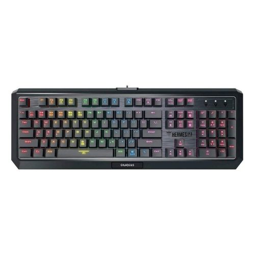 Gamdias Hermes P3 RGB Gamer US Brown switch billentyűzet fekete