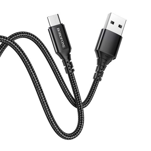 BOROFONE BX54 ULTRA BRIGHT KÁBEL - USB-MICRO USB - 2.4A 1 MÉTER Fekete