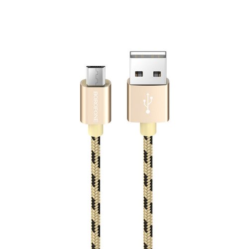 BOROFONE BX24 GYŰRŰS KÁBEL - USB-MICRO USB - 2,4A 1 MÉTER ARANY