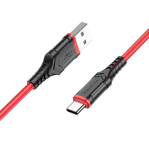 BOROFONE KÁBEL BX67 - USB A C TÍPUSHOZ - 3A 1 MÉTER PIROS