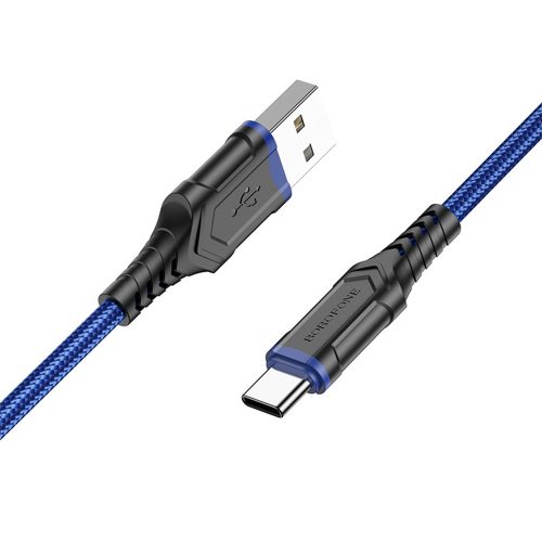 BOROFONE KÁBEL BX67 - USB A C TÍPUSHOZ - 3A 1 MÉTER KÉK