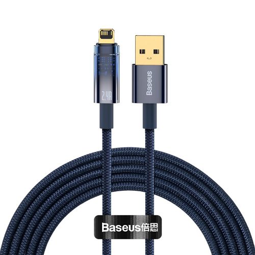 BASEUS EXPLORER KÁBEL - USB-LIGHTNING - 2,4A 2 MÉTER (CATS000503) KÉK