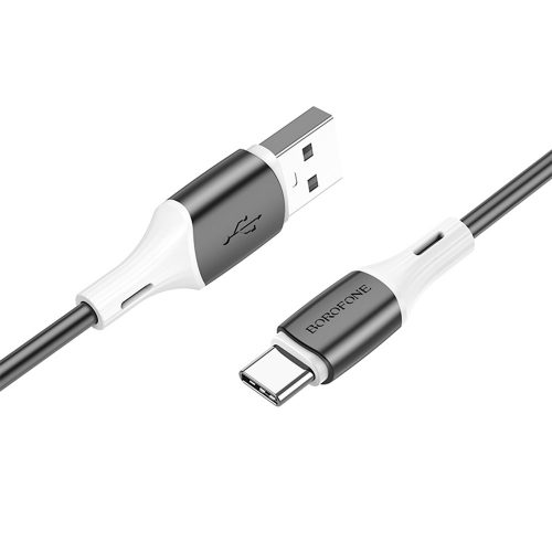 BOROFONE KÁBEL BX79 - USB A C TÍPUSHOZ - 3A 1 MÉTER Fekete