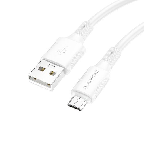 BOROFONE BX80 SUCCEED KÁBEL - USB-MICRO USB - 2.4A 1 MÉTER FEHÉR