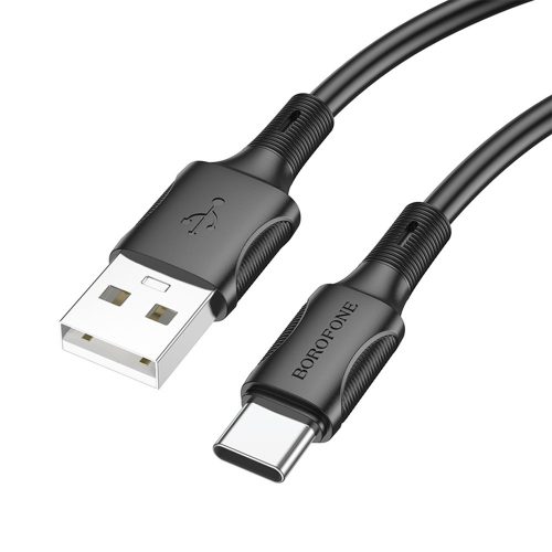 BOROFONE BX80 SUCCEED KÁBEL - USB A C TÍPUSHOZ - 3A 1 MÉTER Fekete