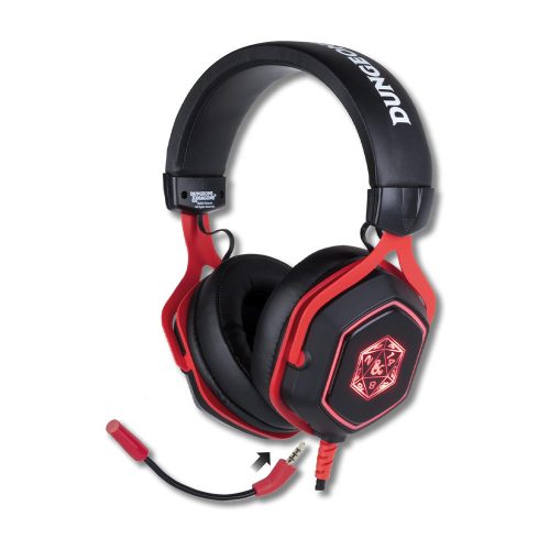 Konix Dungeons & Dragons D20 gaming headset fekete-piros (KX-DND-GH-R20-PC)