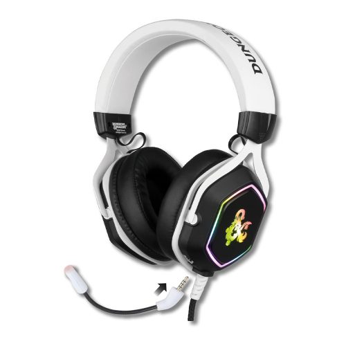 Konix Dungeons & Dragons Rainbow gaming headset fekete-fehér (KX-DND-GH-RBW-PC)