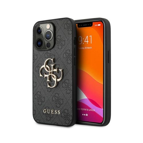 Eredeti GUESS 4G Big Metal Logo Case GUHCP13L4GMGGR Iphone 13 Pro szürke