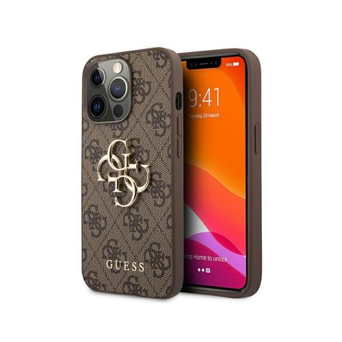 Eredeti GUESS 4G Big Metal Logo Case GUHCP13L4GMGBR Iphone 13 Pro barna