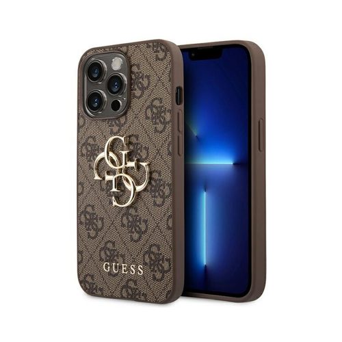 Eredeti GUESS 4G Big Metal Logo Case GUHCP14L4GMGBR Iphone 14 Pro barna 