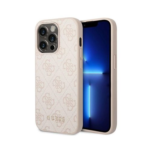 Eredeti GUESS keménytok 4G Metal Gold Logo Case GUHCP14LG4GFPI Iphone 14 Pro Rózsaszín