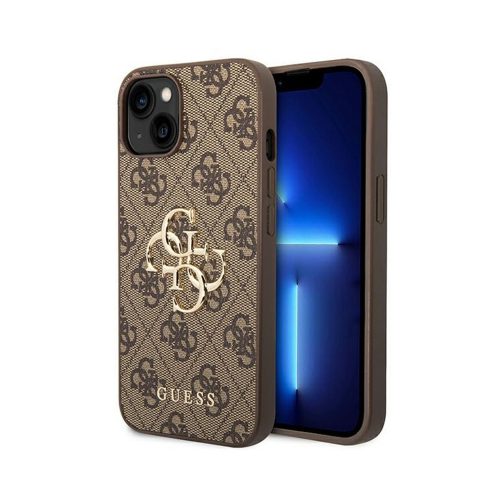 Eredeti GUESS 4G Big Metal Logo Case GUHCP14S4GMGBR Iphone 14 barna