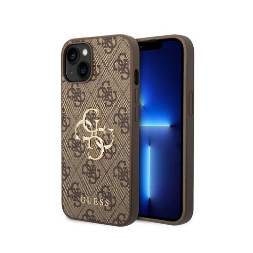 Eredeti GUESS 4G Big Metal Logo Case GUHCP15M4GMGBR Iphone 15 Plus barna 