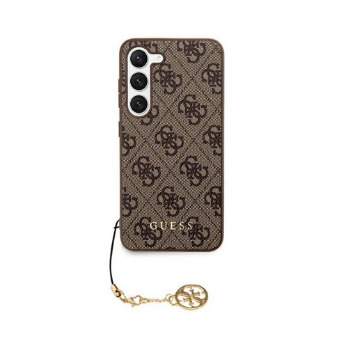 Eredeti GUESS keménytok 4G Charms Collection GUHCS24LGF4GBR tok Samsung Galaxy S24 Ultra barna 