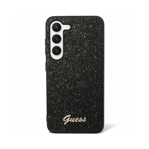 Eredeti GUESS keménytok Glitter Script GUHCS24LHGGSHK tok Samsung Galaxy S24 Ultra Fekete