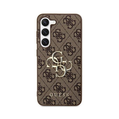 Eredeti GUESS keménytok 4G Case Big Metal Logo GUHCS24S4GMGBR Samsung Galaxy S24 barna