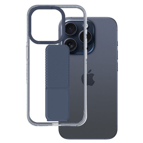 Amazing Thing Etui Titan Pro tartótok 10FT IP156.1PTHBU do Iphone 15 Pro sötétkék állvánnyal