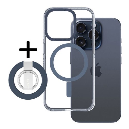 Amazing Thing Etui Titan Pro Mag Ring Grip Case 10FT IP156.7PTRBU do Iphone 15 Pro Max átlátszó, sötétkék