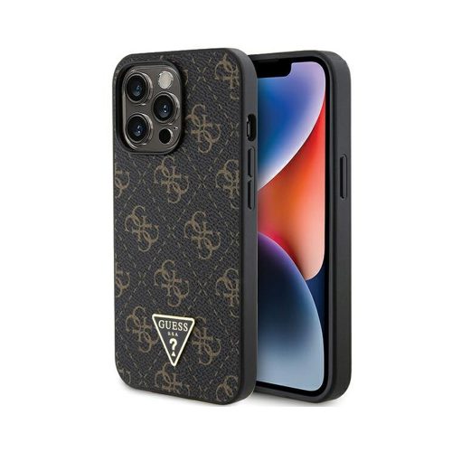 Eredeti GUESS keménytok 4G tok háromszög fém logó GUHCP13LPG4GPK Iphone 13 Pro Fekete