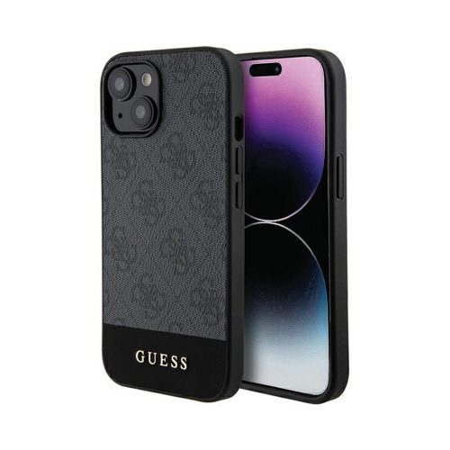 Eredeti GUESS keménytok 4G Stripe Collection GUHCP15SG4GLGR tok Iphone 14/15 szürke 