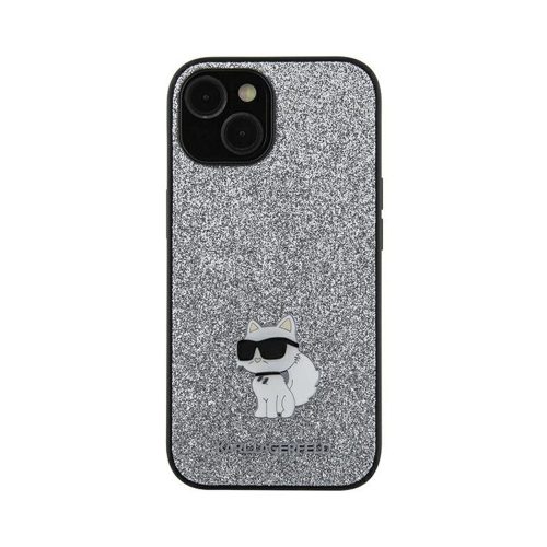 Eredeti KARL LAGERFELD keménytokos Fix Glitter Choupette Logo fém  KLHCSA35GCNPSG Samsung Galaxy A35 ezüst