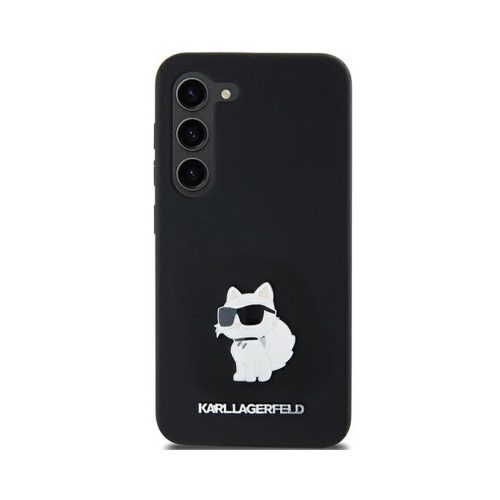 Eredeti KARL LAGERFELD tok kemény tok szilikon Choupette fém tű KLHCSA35SMHCNPK Samsung Galaxy A35 Fekete