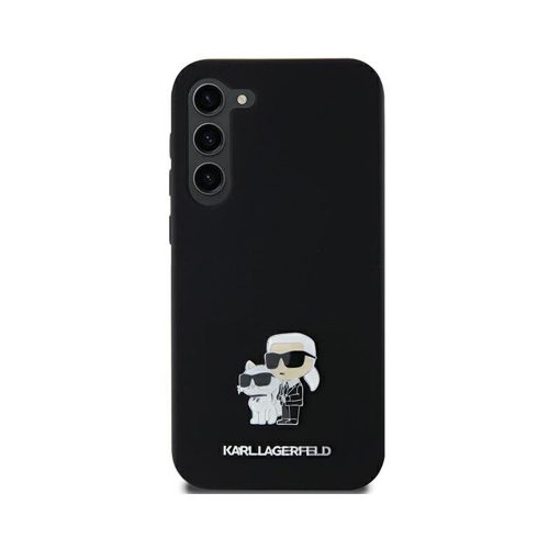 Eredeti KARL LAGERFELD tok kemény tok szilikon Karl&Choupette fém tű KLHCSA35SMHKCNPK Samsung Galaxy A35 Fekete