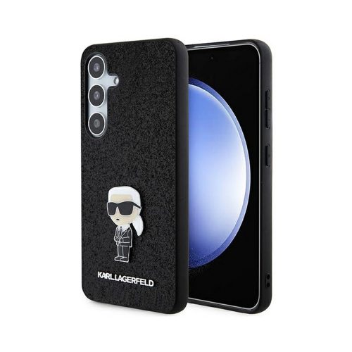 Eredeti KARL LAGERFELD tok kemény tok Fix Glitter Ikonik Logo fém KLHCSA55GKNPSK Samsung Galaxy A55 Fekete