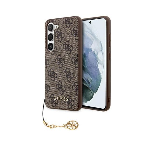 Eredeti GUESS keménytok 4G Charms Collection GUHCSA35GF4GBR tok Samsung Galaxy A35 barna