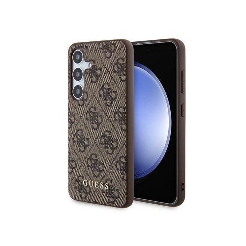 Eredeti GUESS keménytok 4G Case Metal Gold Logo GUOHCSA35G4GFBR Samsung Galaxy A35 barna