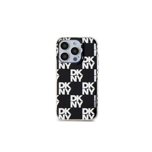 EREDETI DKNY KEMÉNYTOk IML CHECKERED MONO PATTERN DKHCP15MHDLCEK TOK IPHONE 15 PLUS/14 PLUS Fekete