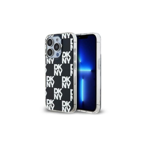 EREDETI DKNY KEMÉNYTOK IML CHECKERED MONO PATTERN DKHCP15XHDLCEK TOK IPHONE 15 PRO MAX Fekete