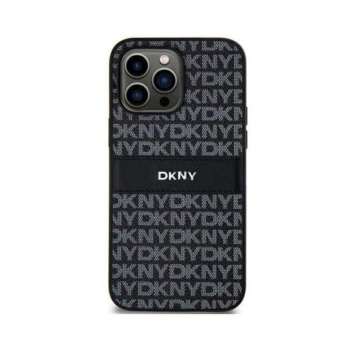 Eredeti DKNY keménytok Bőr Mono Stripe & Metal Logo tok DKHCS24LPRTHSLK Samsung Galaxy S24 Ultra Fekete