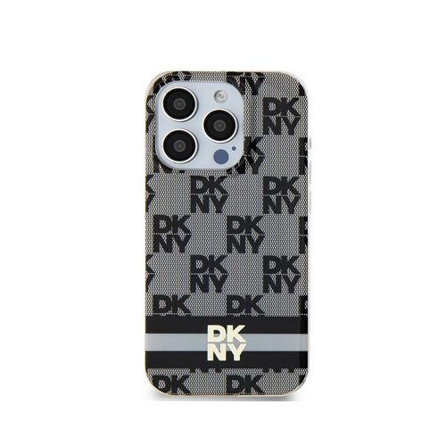 Eredeti DKNY keménytok IML Kockás Mono Pattern & Printed Stripes MagSafe DKHMN61HCPTSK tok Iphone 11/Xr Fekete