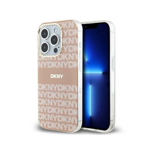 Eredeti DKNY keménytok IML Mono & Stripe MagSafe DKHMP13LHRHSEP tok Iphone 13 Pro/13 rózsaszín