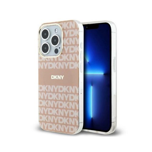 Eredeti DKNY keménytok IML Mono & Stripe MagSafe DKHMP14LHRHSEP tok Iphone 14 Pro rózsaszín