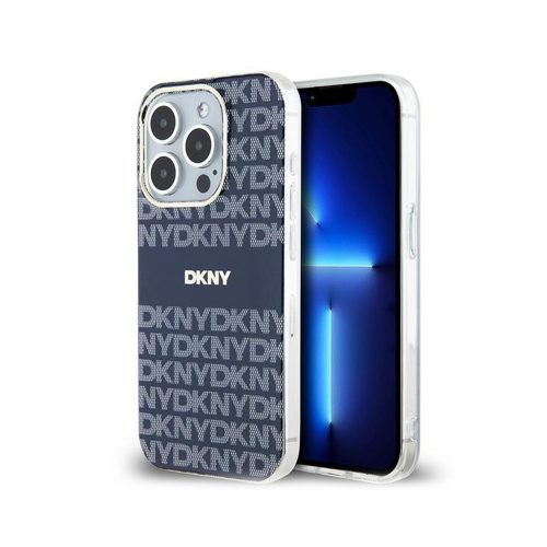 Eredeti DKNY keménytok IML Mono & Stripe MagSafe DKHMP15LHRHSEB tok Iphone 15 Pro kékhez