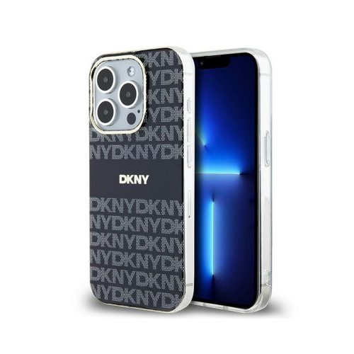 Eredeti DKNY keménytok IML Mono & Stripe MagSafe DKHMP15LHRHSEK tok Iphone 15 Pro Fekete