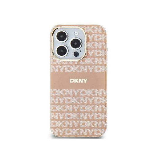 Eredeti DKNY keménytok IML Mono & Stripe MagSafe DKHMP15MHRHSEP tok Iphone 15 Plus/14 Plus rózsaszín