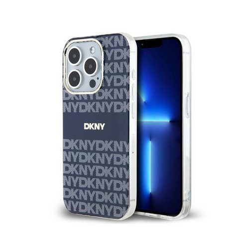 Eredeti DKNY keménytok IML Mono & Stripe MagSafe DKHMP15XHRHSEB tok Iphone 15 Pro Max kék 