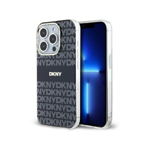 Eredeti DKNY keménytokos IML Mono & Stripe MagSafe DKHMP15XHRHSEK tok Iphone 15 Pro Max Fekete